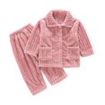 thumbnail image 1 of Toddler Boys Girls Winter Warm Flannel Soft Homewear Pajama 2 Piece Set Matching Sleepwear Set Tops+Pants Outfits, 1 of 3