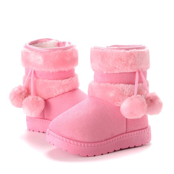 Toddler Boys Girls Winter Warm Shoes Water-Resistant Comfy Non-Slip Snow Boots Cold Weather Insulated Outdoor Walking Shoe