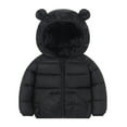 thumbnail image 1 of Toddler Boys and Girls Zip Up Warm Coat Cozy Track Jackets Hooded Puffer Casual Winter Fashion Lightweight Jackets with Pockets Loose Sweatshirts Oversized Trendy Long Sleeve Black 6 Years, 1 of 8