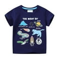 thumbnail image 1 of Toddler Boys Glow In The Dark Dinosaur Print T Shirt Short Sleeve Casual Top Dark Blue,12-24M, 1 of 5
