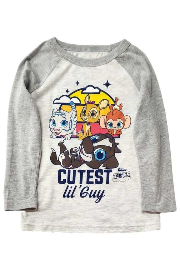 Toddler Boys Gray T.O.T.S "Cutest lil' Guy" Long Sleeve T-Shirt Tee Shirt 2T