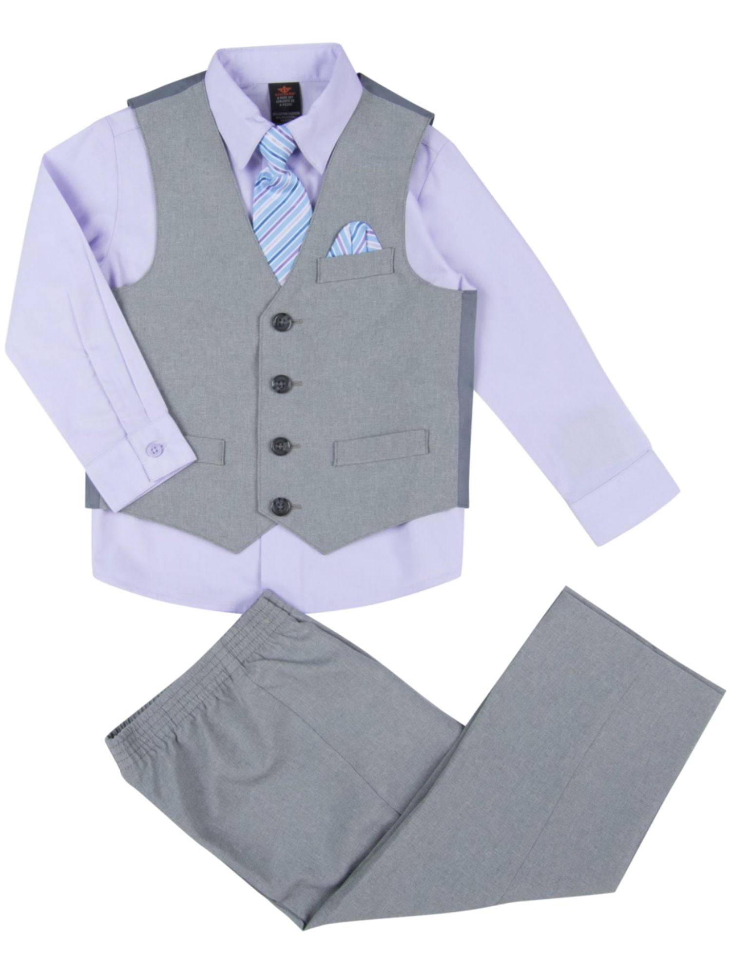 Purple, Blue & Grey Paisley Pocket Square | 100% Italian Silk