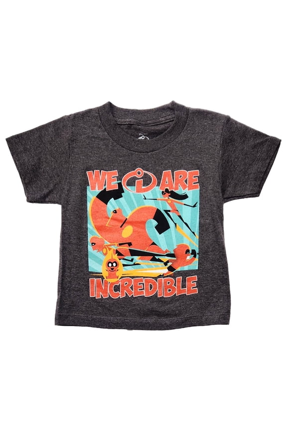 Toddler Boys Gray We Are Incredible Super Hero T-Shirt Tee Shirt 2T