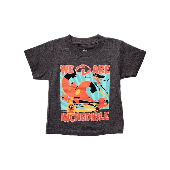 Toddler Boys Gray We Are Incredible Super Hero T-Shirt Tee Shirt 2T