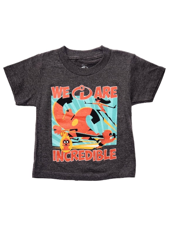 Toddler Boys Gray We Are Incredible Super Hero T-Shirt Tee Shirt 3T