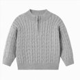 thumbnail image 1 of Toddler Boys Half-Zip Cable Knit Sweater, Stand Collar Long Sleeve Pullover, Winter Warm Top 3-4 Years, 1 of 5