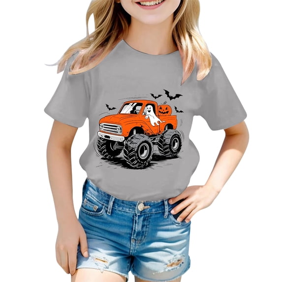 Toddler Boys Halloween Shirt Funny Kids Short Sleeve Spooky Season Fall Clothes