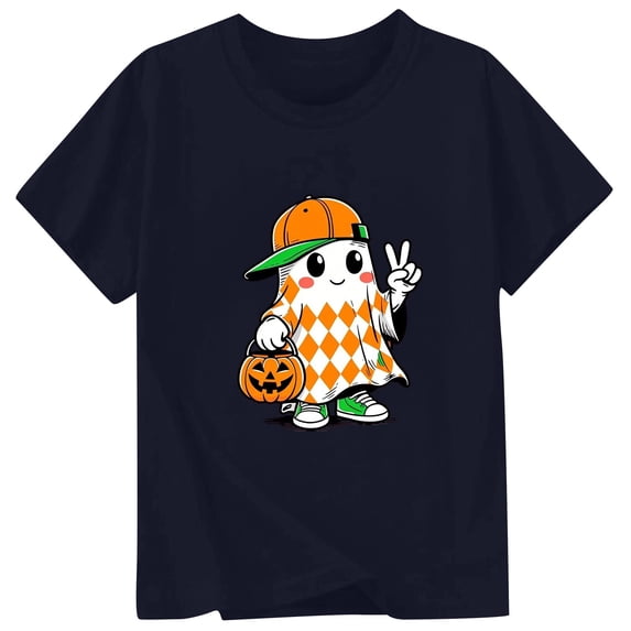 Toddler Boys Halloween Shirt Funny Kids Short Sleeve Spooky Season Fall Clothes
