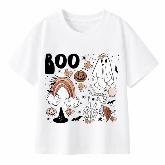 Toddler Boys Halloween T Shirt Halloween Boo Shirt Pumpkin Shirts Cute Retro Tee Tops