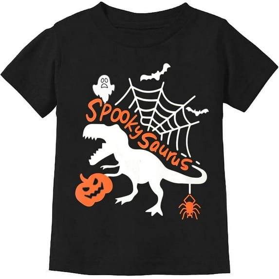 Toddler Boys Halloween T-Shirt Kid Pumpkin Short Sleeve Shirts Skeleton Graphic Clothes Tee Tops 2-7T