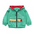 thumbnail image 1 of Toddler Boys Hooded Shirt Kids Train Long Sleeve Zipper Jacket Cartoon Windproof Sweatshirts Spring Summer Coat Tops for Baby Boy 1-4 Years, 1 of 4
