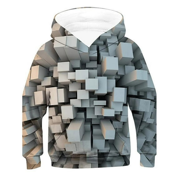 Toddler Boys Hoodie Teen Cartoon Print Sweatshirts Pullover 3D With Pocket Hoodie Outfit