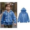 thumbnail image 1 of Toddler Boys Hoodie Zip up Long Sleeve Hooded Sweatshirt Top Blue Hoodies with Pocket kids Fall Clothes 3T Toddler Girl Clothes, 1 of 7