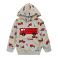 thumbnail image 1 of Toddler Boys Hoodies Cartoon Fire Truck Pullover Kids Sports Sweatshirts 3T 223, 1 of 5