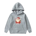 thumbnail image 1 of Toddler Boys Hoodies Santa Claus Print Christmas Sweatshirt For Girls Casual Long Sleeve Crewneck Pullover With Pocket Grey 5-6 Years, 1 of 4