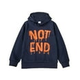 thumbnail image 1 of Toddler Boys Hoodies Street Dance Knit Pullover Sweatshirt With Reflective Print Long Sleeve Wear Kids Clothing Dark Blue Size 4-5T, 1 of 6