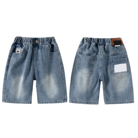 Toddler Boys Jeans Shorts Straight Leg Loose Elastic Waist Shorts Boys Size 2-3 Years Boys Shorts