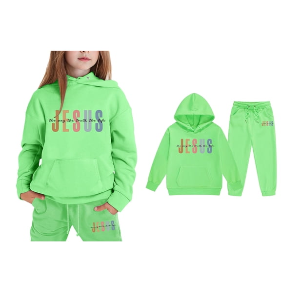 Toddler Boys Jesus Hoodies Long Sleeve Fashion Graphic Hoodies Loose Pullover and Sweatpants 2 Piece Fall Clothes 2T Girls Outfits