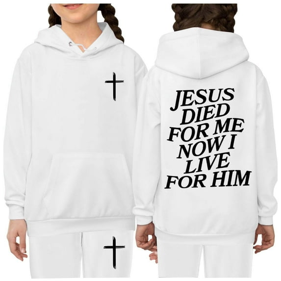 Toddler Boys Jesus Loves You Hoodies Long Sleeve Comfy Graphic Hoodies Loose Pullover and Jogger Pants 2 Piece Fall Winter Clothes Girl Hoodies 1-2 Years Cute Boys Girls Clothing