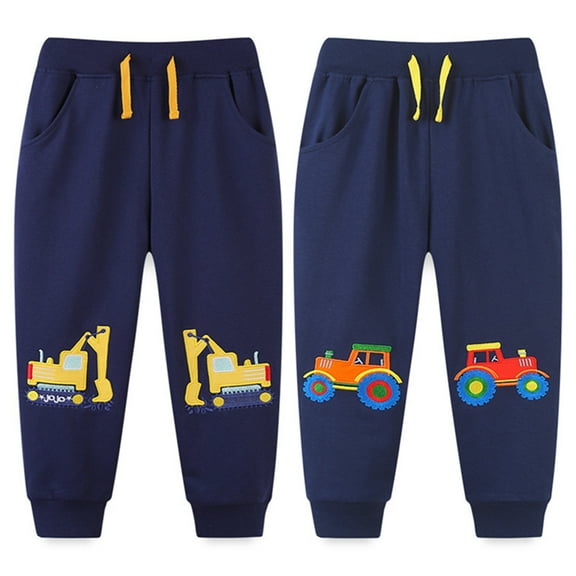 Toddler Boys Jogger Pants Boy Cotton Drawstring Elastic Waist Sweatpants Joggers 2-7T
