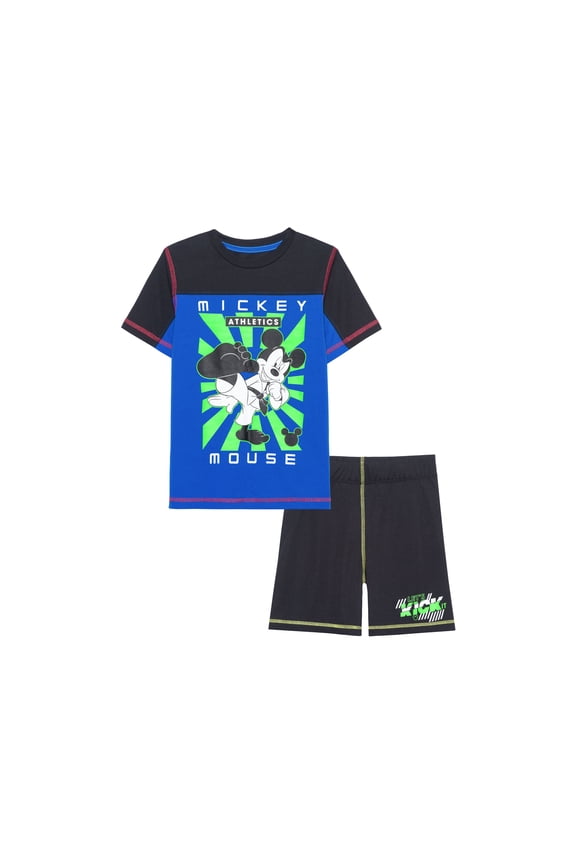 Toddler Boys Karate Mickey Active 2 Piece Set Blue Black Combo 3T
