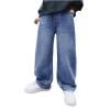Toddler Boys Kids Child Summer Jeans Cargo Trousers With Elastic Waistband Denim Trousers Baggy Wide Leg Daily Wear Ankle Banded Pants size 9-10T