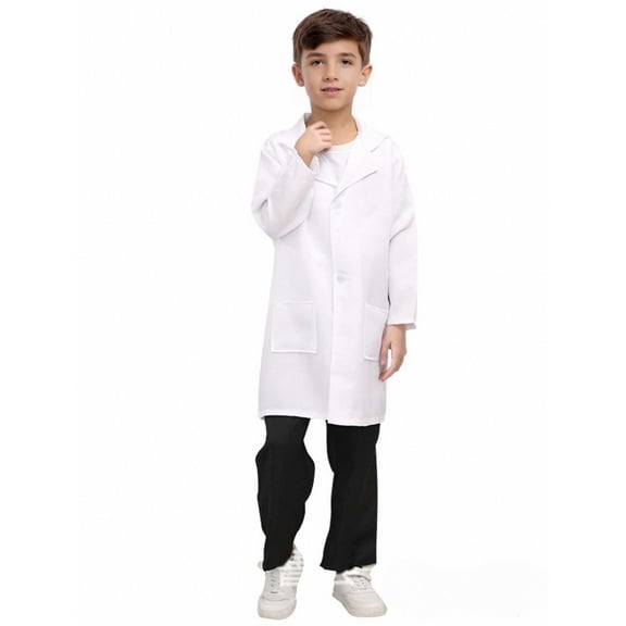 Toddler Boys Kids Doctor White Lab Coat Science Experiment Role Play Dress Up Pretend Play Clothes White Size 3-4T