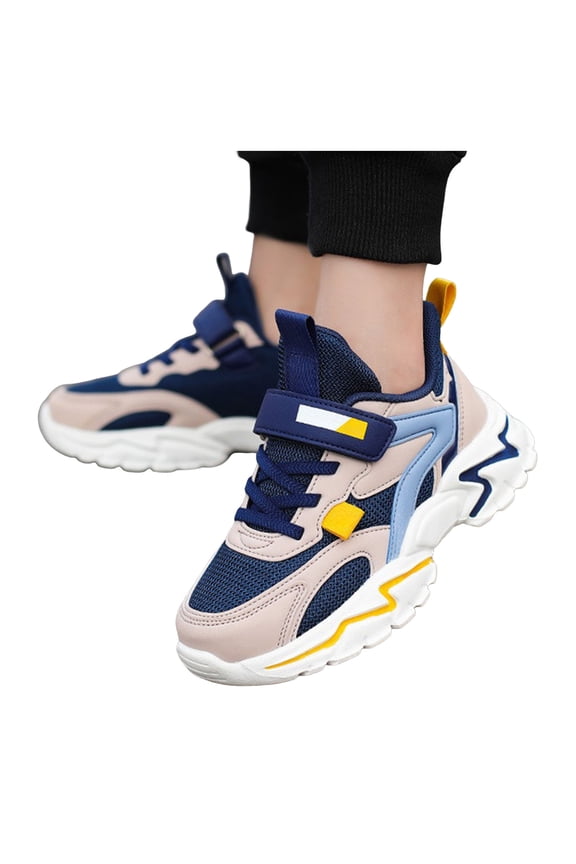 Toddler Boys Lightweight Running Shoes Casual Non Slip High Top Basketball Shoes Stylish Comfortable Platform Athletic Shoes Blue Size 6 Big Kids