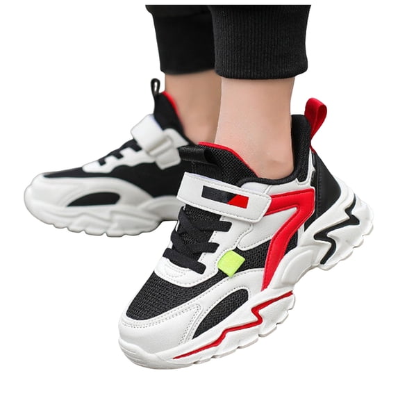 Toddler Boys Lightweight Running Shoes Casual Non Slip High Top Basketball Shoes Stylish Comfortable Platform Athletic Shoes Red Size 2 Big Kids