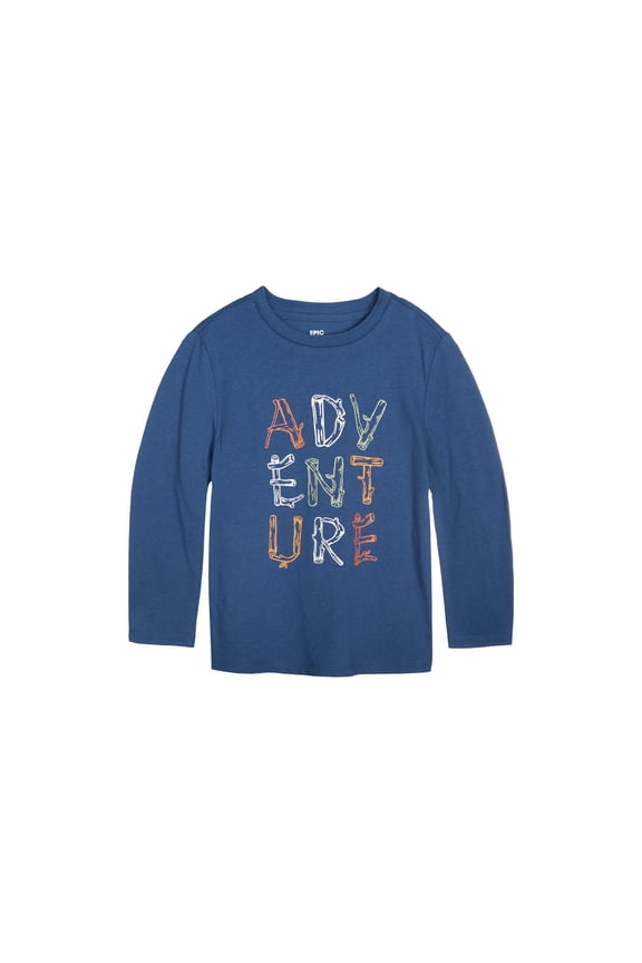 Toddler Boys Long Sleeve Graphic T-Shirt Ink Blue 2T