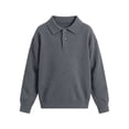thumbnail image 1 of Toddler Boys Long Sleeve Knit Shirt - Lapel Collar Button Down Sweater Top for Casual Dressy Everyday Wear, 1 of 6