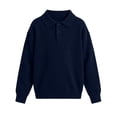 thumbnail image 1 of Toddler Boys Long Sleeve Knit Shirt - Lapel Collar Button Down Sweater Top for Casual Dressy Everyday Wear, 1 of 5