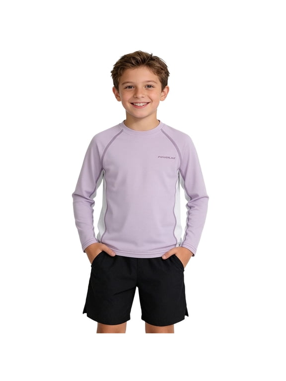 Toddler Boys Long Sleeve Rash Guard Swim Shirts Athletic Compression Tops Quick Dry UPF 50+ Sun Protection Swimwear for Kids Outdoor Sports Surfing Beach Wear, Size 5T