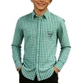 thumbnail image 1 of Toddler Boys Long Sleeve Shirt Tees Casual Button Down Top Solid School Blouse Shirts Size 4-5T, 1 of 4