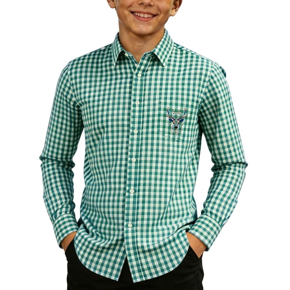 Toddler Boys Long Sleeve Shirt Tees Casual Button Down Top Solid School Blouse Shirts Size 4-5T