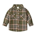 thumbnail image 1 of Toddler Boys Long Sleeve Shirts Plaid Fashion Casual Boys Shirts With Pockets Button Down Sweatshirts Fall Winter Kids Clothing Green 18-24 Months, 1 of 3