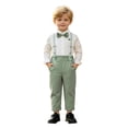 thumbnail image 1 of Toddler Boys Long Sleeve Solid Shirt Tops And Suspenders Pants Child Kids Gentleman Outfit 6M-8Y, 1 of 6