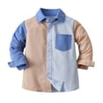 thumbnail image 1 of Toddler Boys Long Sleeve Winter Shirt Tops Coat Outwear For Babys Clothes Patchwork Colours Blue Boys Cut off Long Sleeve Shirts for Youth Boys, 1 of 4