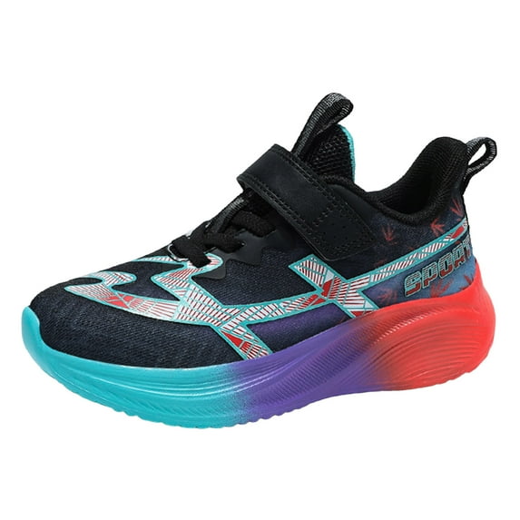 Toddler Boys Non Slip Running Shoes Kids Breathable Platform Basketball Shoes Lightweight Casual Walking Shoes Black Size 1 Big Kids