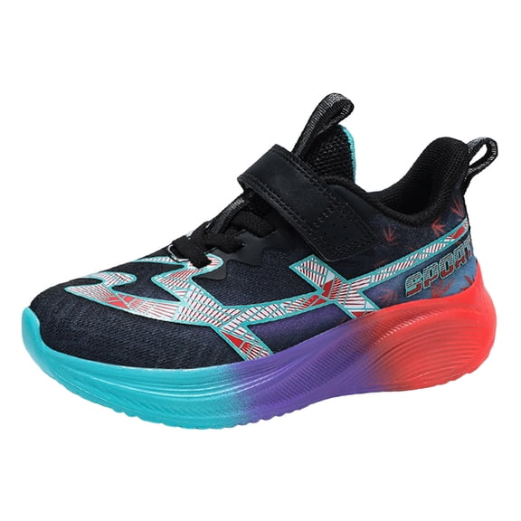 Toddler Boys Non Slip Running Shoes Kids Breathable Platform Basketball Shoes Lightweight Casual Walking Shoes Black Size 1 Big Kids