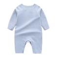 thumbnail image 1 of Toddler Boys One-Pieces Fall Winter Thermal Underwear Solid Long Sleeve Romper Cute Dailywear One-Pieces Clothes, 1 of 3