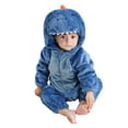 thumbnail image 1 of Toddler Boys Onesies Cute Cartoon Animal Hooded Romper Fall Winter Thicken Warm Fuzzy Long Sleeve Overall Unisex Pajamas Cute One-Piece Playsuits For Babys, 1 of 5