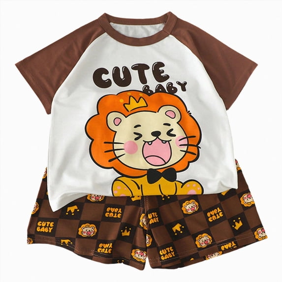 Toddler Boys Outfit Set 2 Packs 4T Child Boy Summer Clothes Short Sets Short Sleeves T-shirt Tops Shorts 6-12 Months 12-24 Months 2T 3T 5T 6T 7T Children 3-4 Years