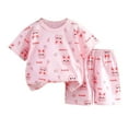 thumbnail image 1 of Toddler Boys Outfit Set Size 3 Years-4 Years Baby Clothes Set Cartoon T-Shirt Tops Shorts Summer Outfits Toddler Boy Outfit Gibobby(3-9 Months,Pink), 1 of 3