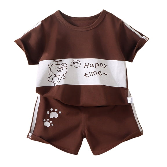 Toddler Boys Outfit Sets Cartoon Dinosaur Prints Short Sleeved T-Shirt Tops And Shorts Set Kids Boys Summer Cute Outfit Sets，2Piece，3 -4 Years