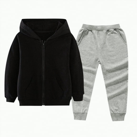 Toddler Boys Outfit Sets Little Fall/Winter Warm Long Sleeve Pocket 6M 1T 2T 3T 4T 5T Sweatshirt Top Jogger Pants Suits 2 Piece Drawstring Sweatshirt With Sweatpants For Boys Fall Winter Outfit Set