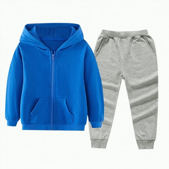 Toddler Boys Outfit Sets Little Fall/Winter Warm Long Sleeve Pocket 6M 1T 2T 3T 4T 5T Sweatshirt Top Jogger Pants Suits 2 Piece Drawstring Sweatshirt With Sweatpants For Boys Fall Winter Outfit Set