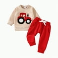 thumbnail image 1 of Toddler Boys Outfit Sets Spring Fall Round Neck Long Sleeve Drawstring Pants 6M 12M 18M 2T 3T Everyday Set 2Pcs, 1 of 6
