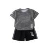 Toddler Boys Outfits 2 Piece Quick Drying Sweat Suit Short Sleeve Top with Shorts Summer Running WorkOut Activewear, Gray, 3 Years