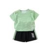 Toddler Boys Outfits 2 Piece Quick Drying Sweat Suit Short Sleeve Top with Shorts Summer Running WorkOut Activewear, Green, 6 Years